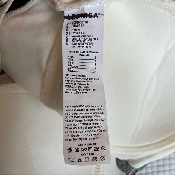 NWOT Leonisa floral mesh compression shapewear one piece swim suit 15019 - Picture 11 of 11